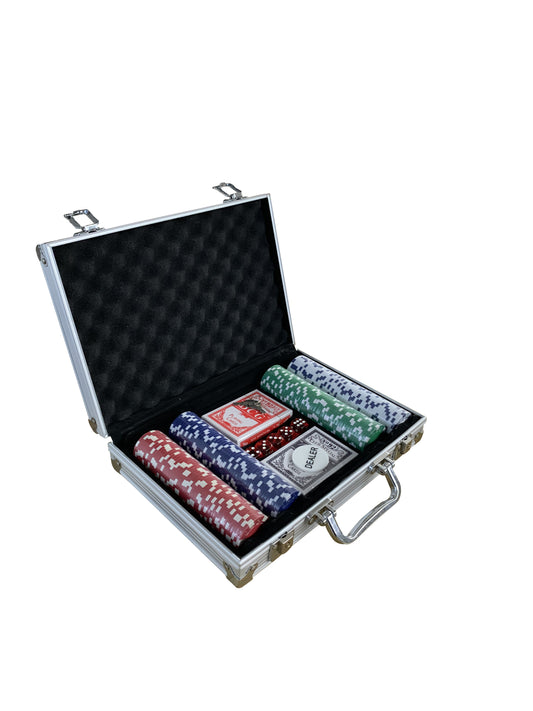 Texas poker sett med koffert